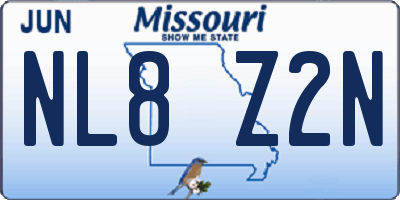 MO license plate NL8Z2N