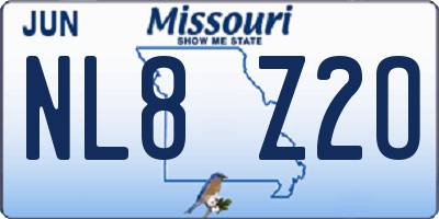 MO license plate NL8Z2O