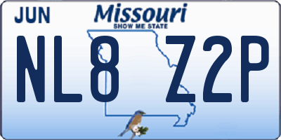 MO license plate NL8Z2P