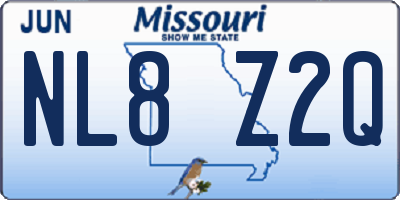 MO license plate NL8Z2Q