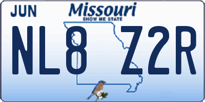 MO license plate NL8Z2R