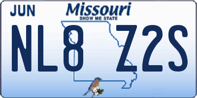MO license plate NL8Z2S