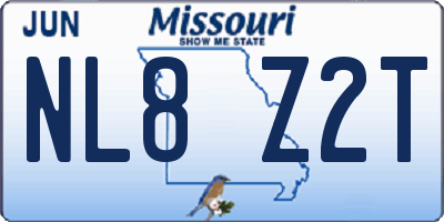 MO license plate NL8Z2T