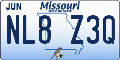 MO license plate NL8Z3Q