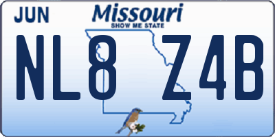MO license plate NL8Z4B