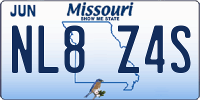 MO license plate NL8Z4S