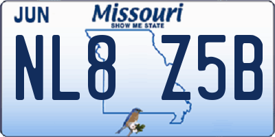 MO license plate NL8Z5B