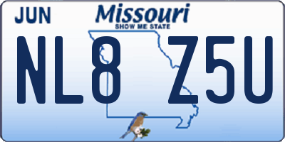 MO license plate NL8Z5U