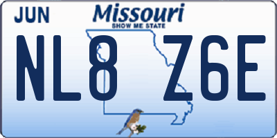 MO license plate NL8Z6E