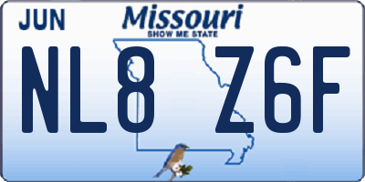 MO license plate NL8Z6F