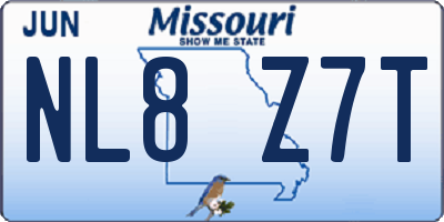 MO license plate NL8Z7T