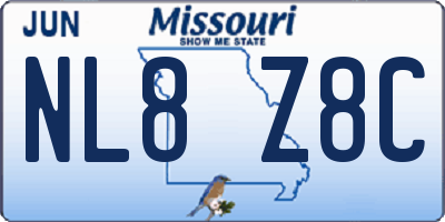 MO license plate NL8Z8C