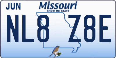 MO license plate NL8Z8E