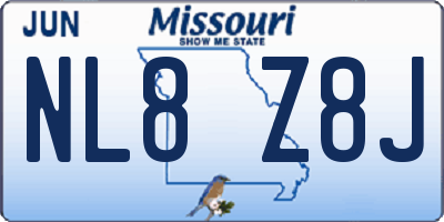 MO license plate NL8Z8J
