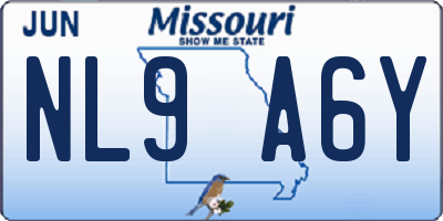 MO license plate NL9A6Y