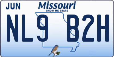 MO license plate NL9B2H
