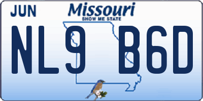 MO license plate NL9B6D