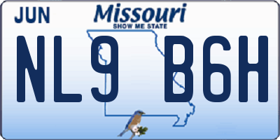 MO license plate NL9B6H
