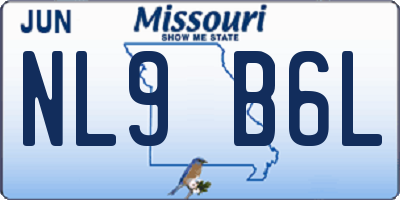 MO license plate NL9B6L