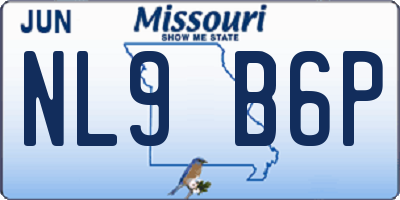 MO license plate NL9B6P