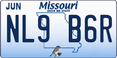 MO license plate NL9B6R