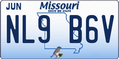 MO license plate NL9B6V