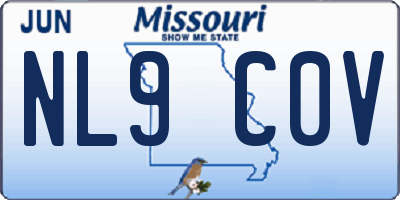MO license plate NL9C0V