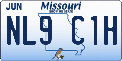 MO license plate NL9C1H