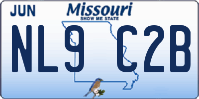 MO license plate NL9C2B