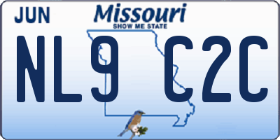 MO license plate NL9C2C