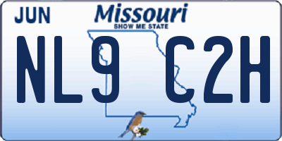 MO license plate NL9C2H