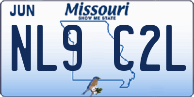MO license plate NL9C2L
