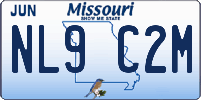 MO license plate NL9C2M