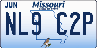 MO license plate NL9C2P