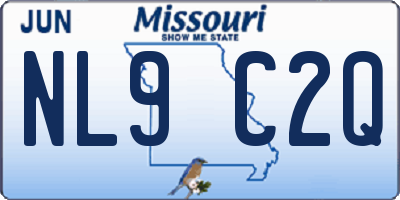 MO license plate NL9C2Q