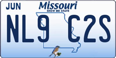 MO license plate NL9C2S