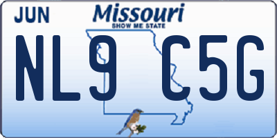 MO license plate NL9C5G
