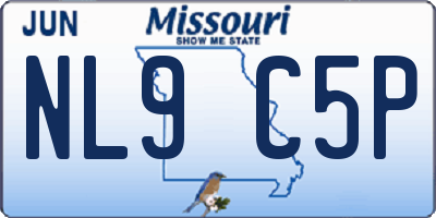 MO license plate NL9C5P