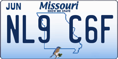 MO license plate NL9C6F