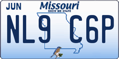 MO license plate NL9C6P