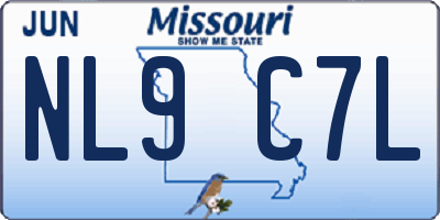 MO license plate NL9C7L