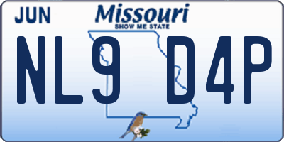 MO license plate NL9D4P