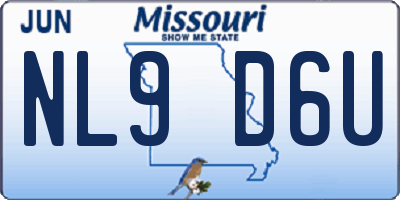 MO license plate NL9D6U