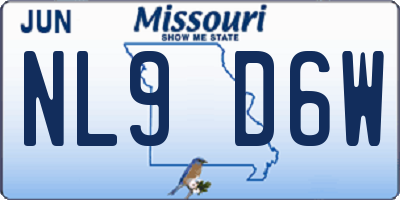 MO license plate NL9D6W