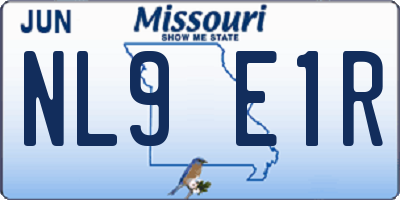 MO license plate NL9E1R