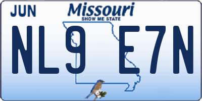 MO license plate NL9E7N