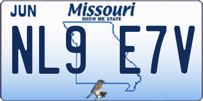 MO license plate NL9E7V
