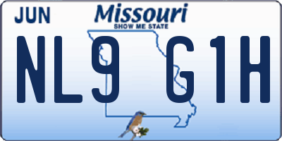 MO license plate NL9G1H