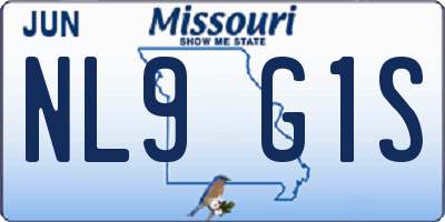 MO license plate NL9G1S