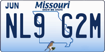 MO license plate NL9G2M